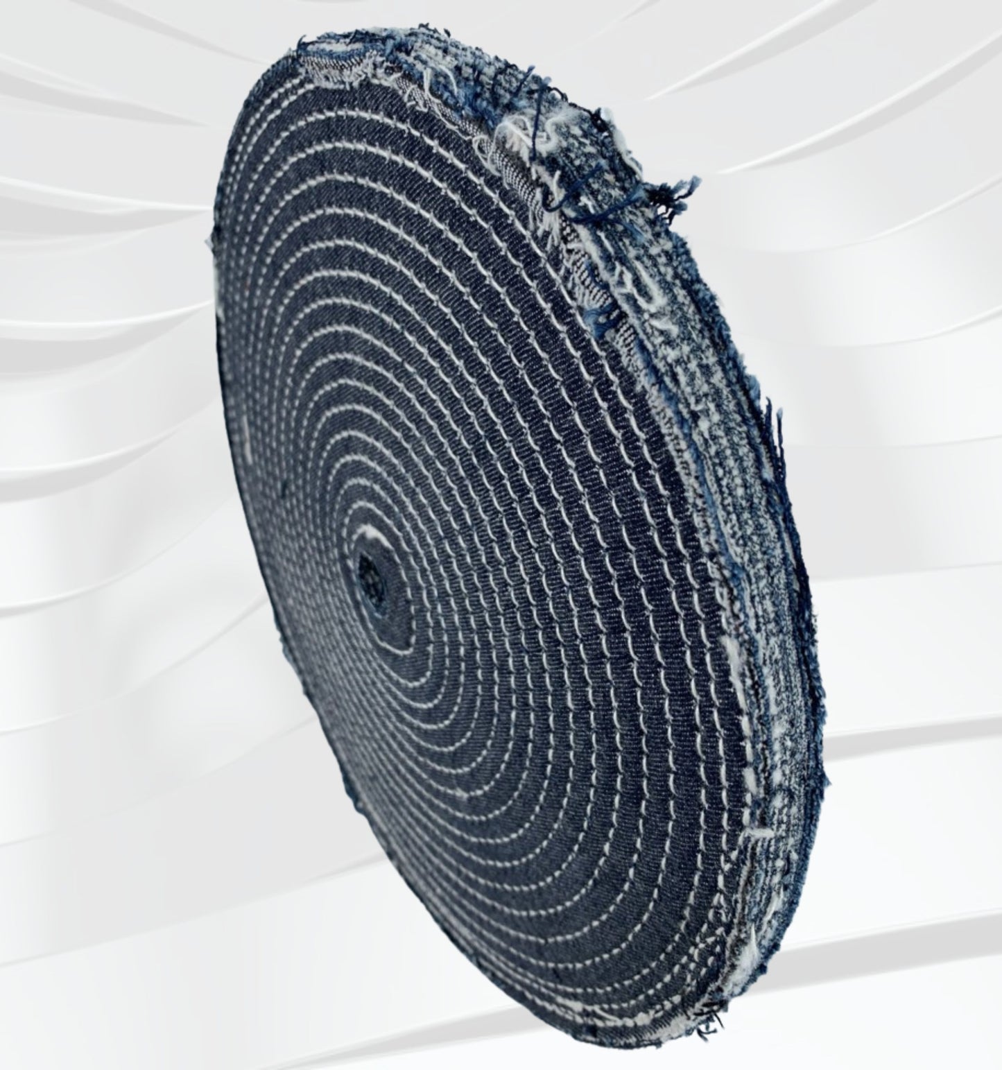 10" x 1/2" x 1/2" thick14 Ply  Full Disc Denim Buffing Wheel