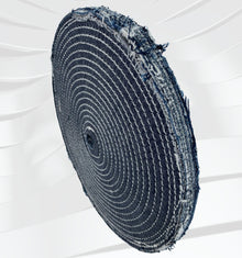 10" x 1/2" x 1/2" thick14 Ply  Full Disc Denim Buffing Wheel