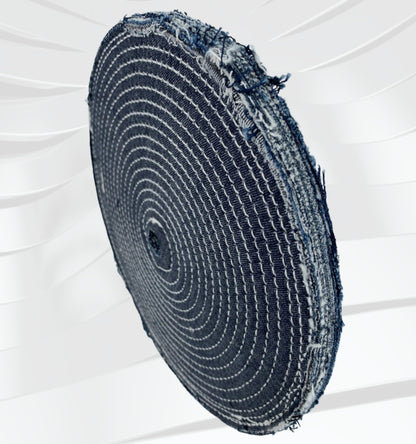 10" x 1/2" x 1/2" thick14 Ply  Full Disc Denim Buffing Wheel