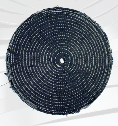 10" x 1/2" x 1/2" thick14 Ply  Full Disc Denim Buffing Wheel