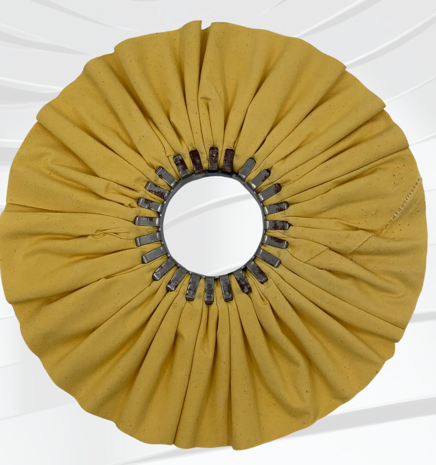 12" x 3" x CRO 16 ply #3 Pack Light Yellow Treated Cotton Airway Buffing Wheel