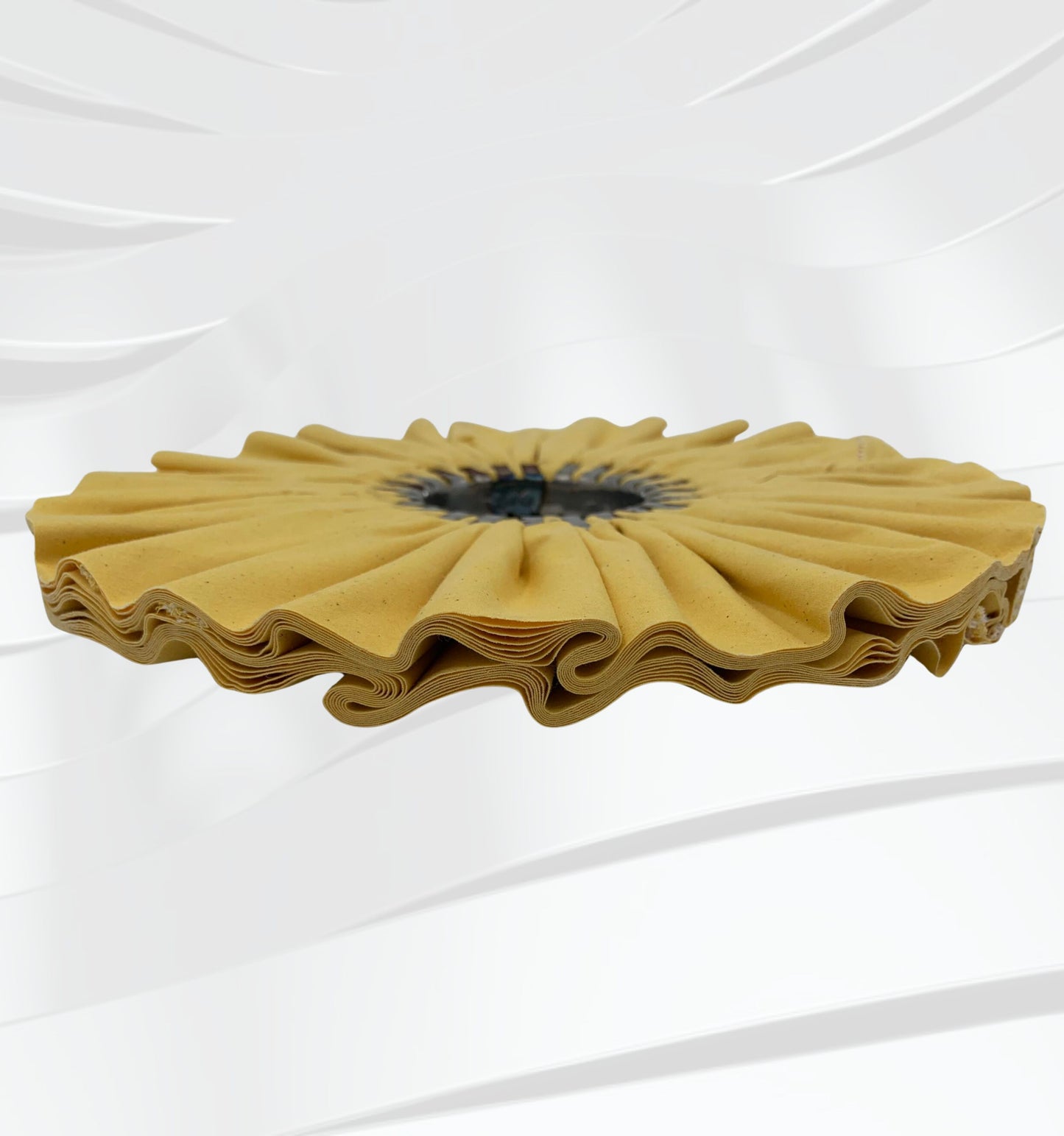 12" x 3" x CRO 16 ply #3 Pack Light Yellow Treated Cotton Airway Buffing Wheel