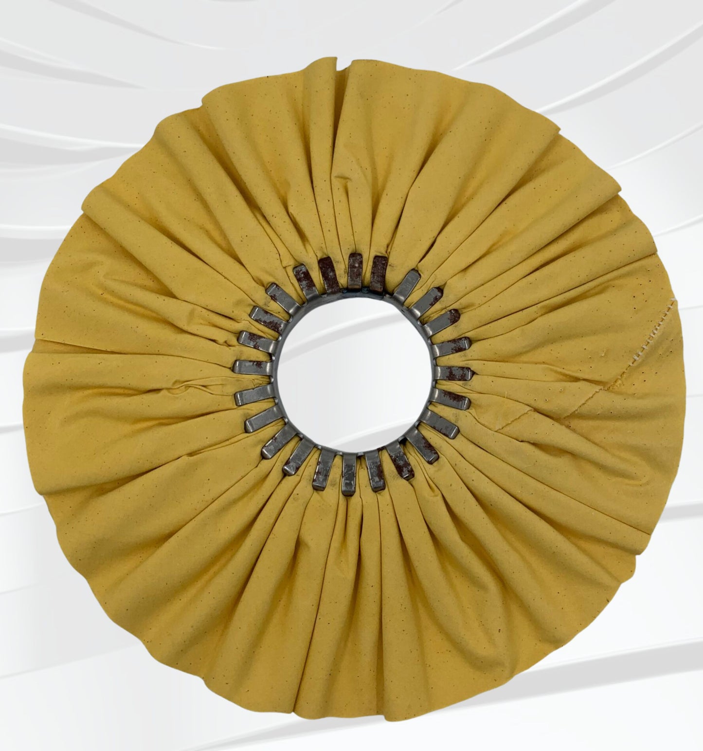 12" x 3" x CRO 16 ply #1 Pack Light Yellow Treated Cotton Airway Buffing Wheel
