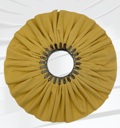 12" x 3" x CRO 16 ply #1 Pack Light Yellow Treated Cotton Airway Buffing Wheel