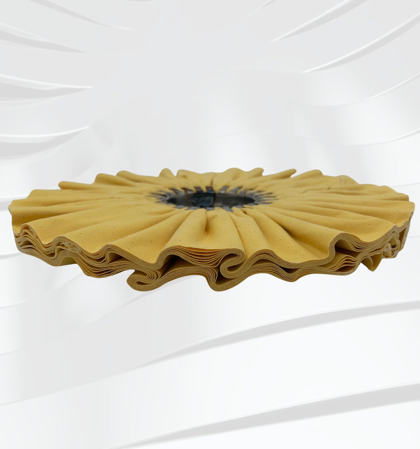 12" x 3" x CRO 16 ply #1 Pack Light Yellow Treated Cotton Airway Buffing Wheel