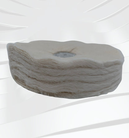 6" x 1/4" 28 ply Un-Bleached Domet Flannel Buffing Wheel